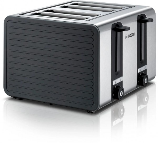 Bosch TAT7S45 Kompakt-Toaster 4 Schlitz Edelstahl grau