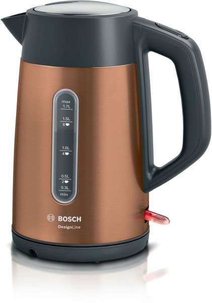 Bosch TWK4P439 DesignLine Wasserkocher 1,7 l Edelstahl kupfer