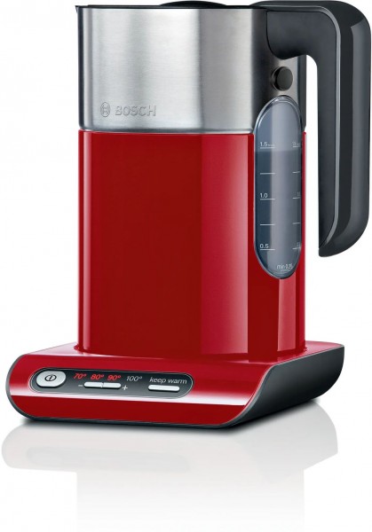 Bosch TWK8614P Styline Wasserkocher Kunststoff Edelstahl rot