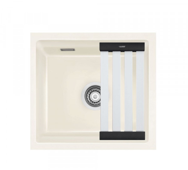 Systemceram KeraDomo Keramikspüle KARA 51 F/o flächenbündig ohne Hahnlochbank magnolie