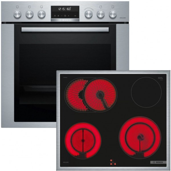 Bosch MKH65SP1 Einbauherdset Glaskeramikkochfeld Backwagen Pyrolyse 71L EXCLUSIV selectline