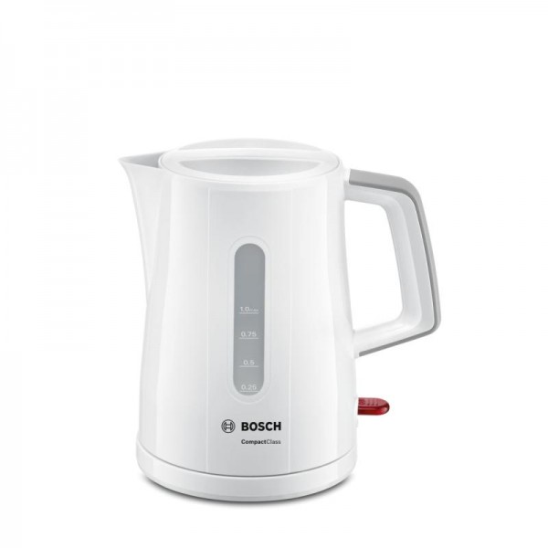 Bosch TWK3A051 Kunststoff Wasserkocher 1,0 L weiß hellgrau