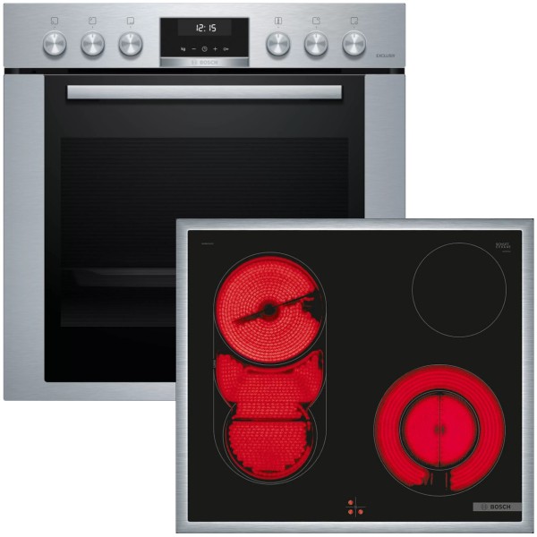 Bosch MKH65ZK2 Einbauherdset Glaskeramik Backwagen 71 Liter EXCLUSIV