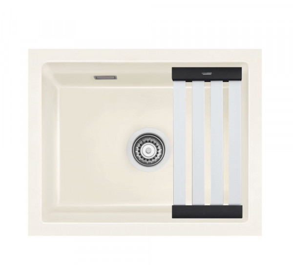 Systemceram KeraDomo Keramikspüle KARA 57 F/o flächenbündig ohne Hahnlochbank magnolie