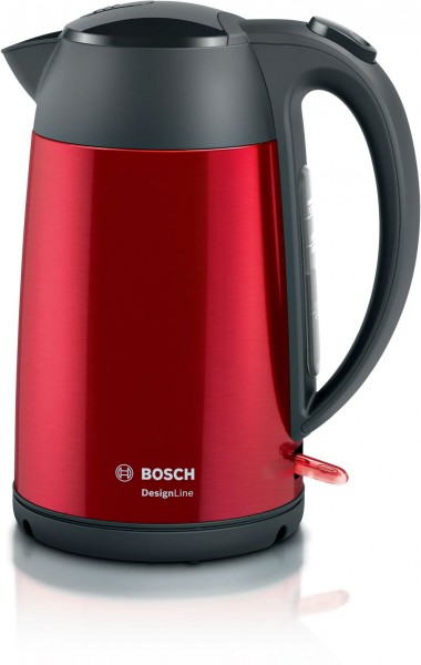 Bosch TWK3P424 DesignLine Wasserkocher 1,7 l Edelstahl rot
